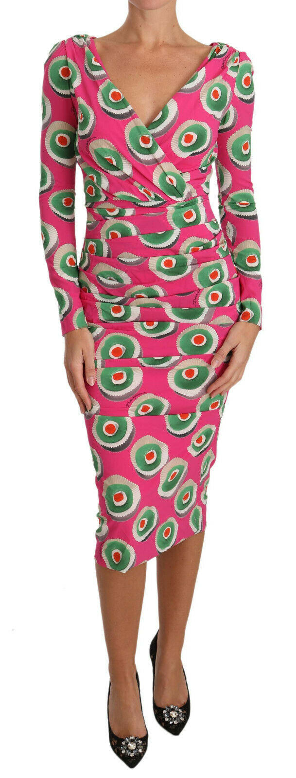 Pink Silk Cup Cake Sheath Stretch Dress