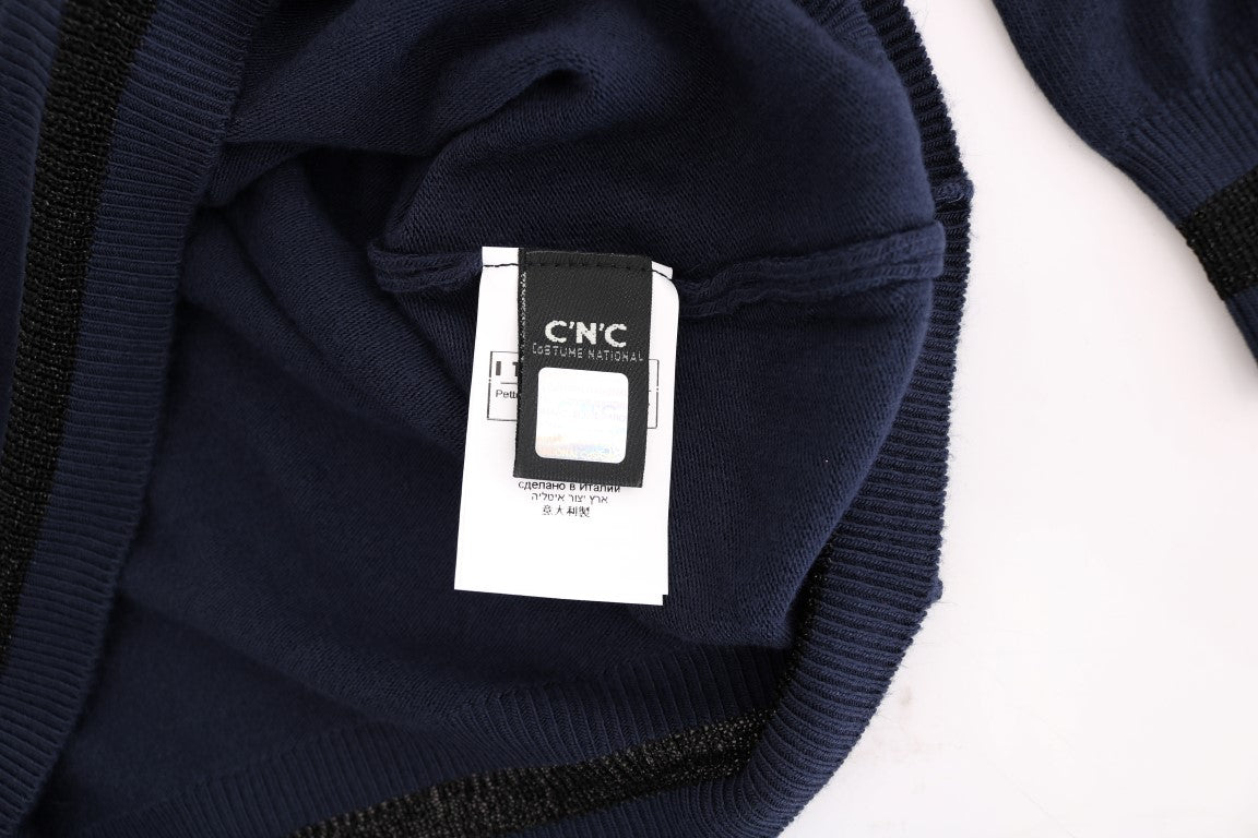 Blue V-neck Viscose Sweater