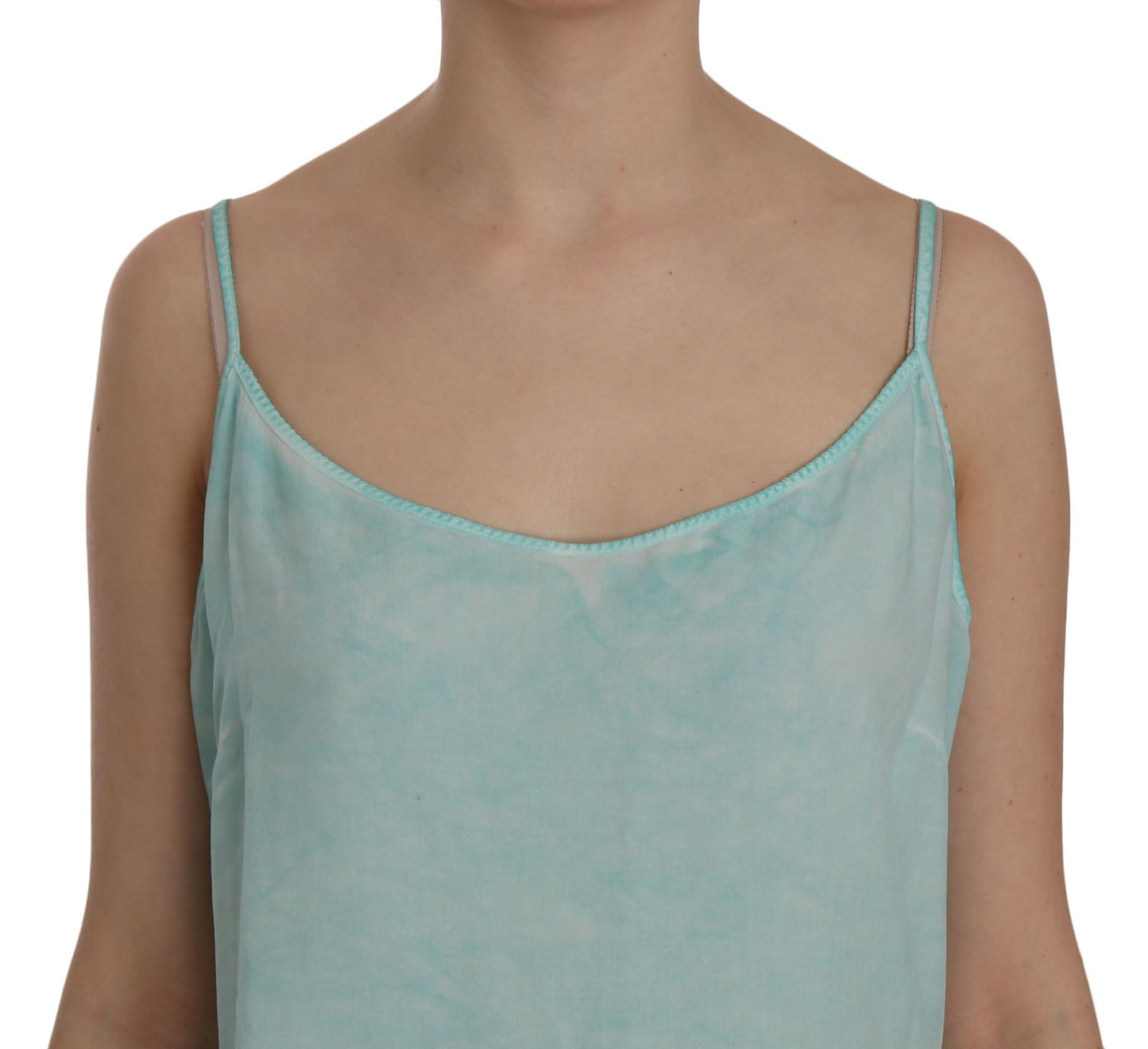 Blue Sleeveless Spaghetti Dress Blouse