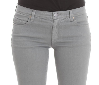 Blue Cotton Blend Slim Fit Bootcut Jeans