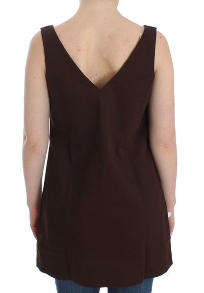 Beachwear Brown Cotton Stretch Tunic Dress