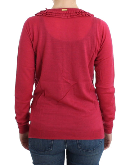 Pink wool cardigan