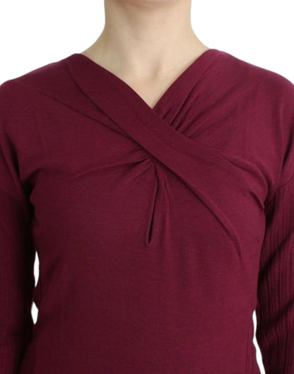 Purple knitted wool sweater