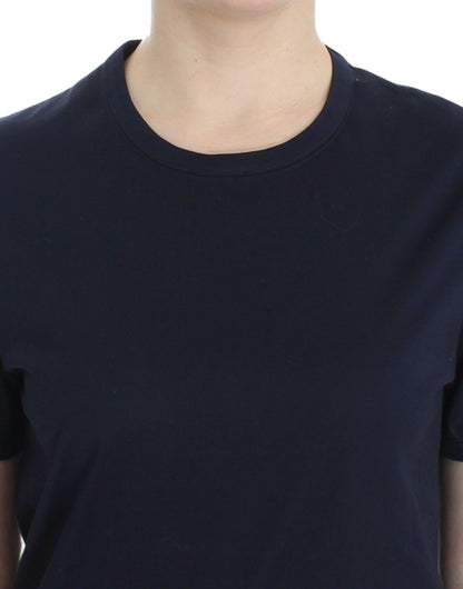 Lingerie Blue Crewneck Cotton Logo T-shirt