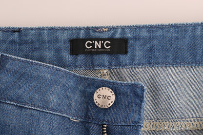 Blue Wash Cotton Boyfriend Fit Jeans