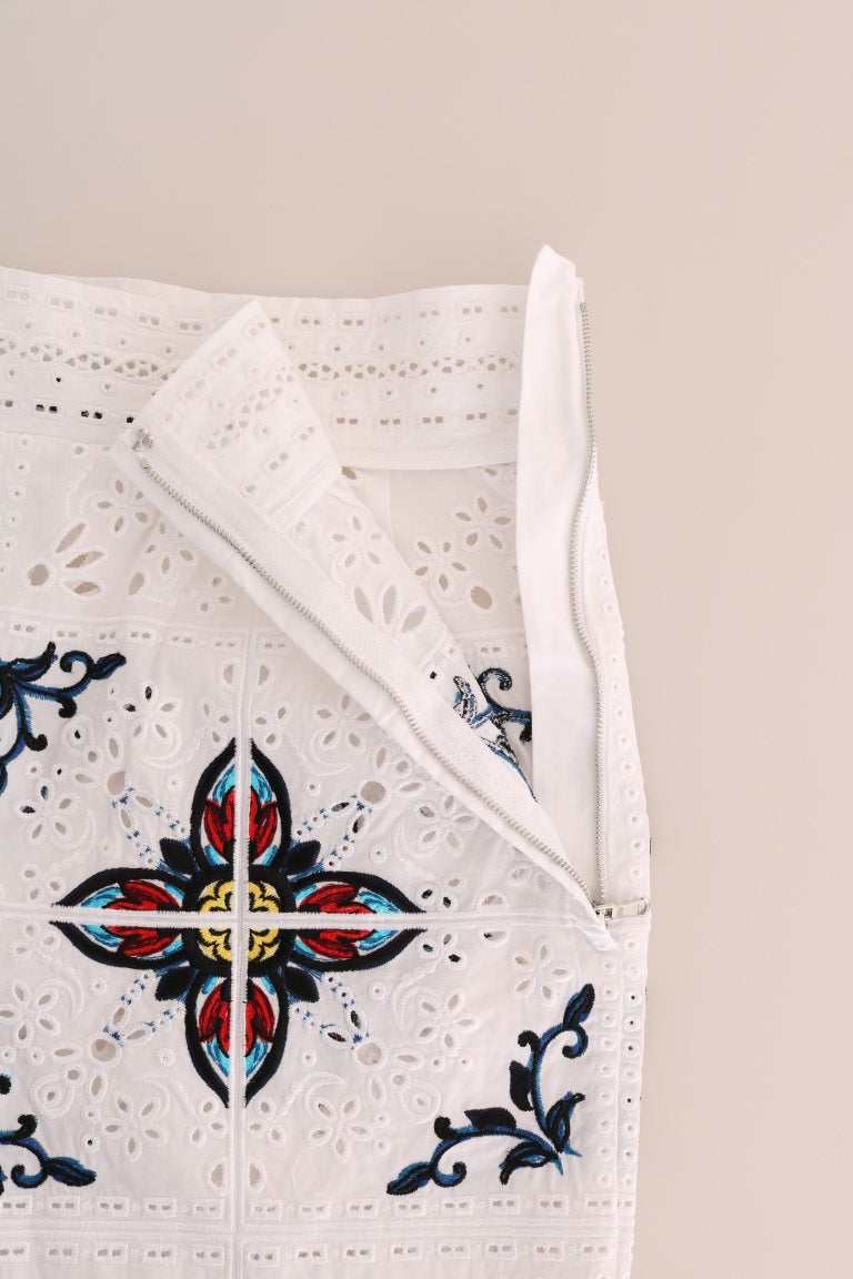 Mulicolor Majolica Cutout Capri Pants